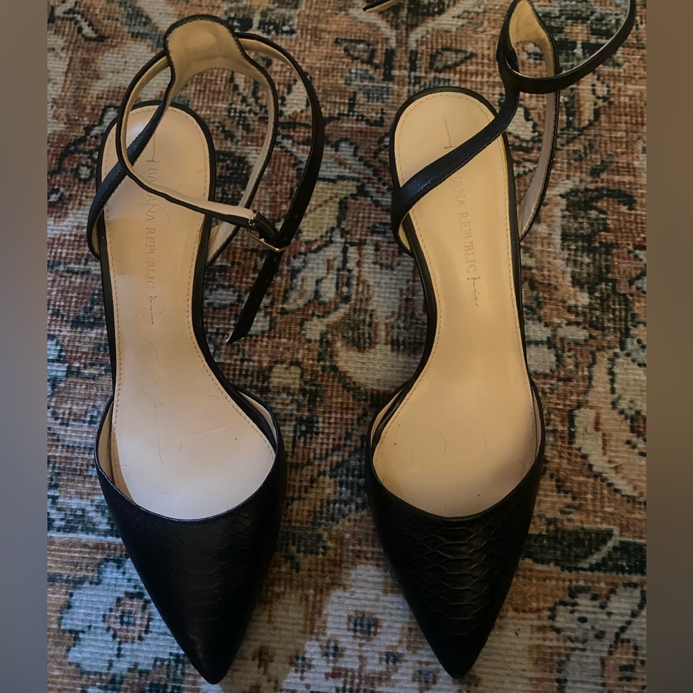 Banana Republic Black Strappy Heels